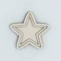 Pièce d'artisanat DIY en étoile de bois naturel, design creux double couche pour déco. - Étoile à cinq branches arrondie 7 cm