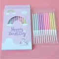 Candele di compleanno a spirale colorate con scatola, ideali per decorare torte e feste. - Candela Arcobaleno / 12 Pezzi/Confezione