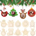 DIY ornements en bois de Noel tranches de bois vierges cadres photo decoration pendaison - Cadre Photo de Noël / Ensemble de 10 pièces