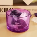 Purple crystal stone aroma diffuser with glass jar for home and office desktop decor. - Purple Crystal Cup Set