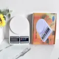 White electronic kitchen scale SF-400 with 10kg capacity, precise food baking and diet tool. - Digital Scale / 10 kg / 1 g