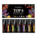 Set van 6 essentiële oliën 10ml voor luchtbevochtiger, pure planten aromatherapie - Roos, Citroen, Vanille, Lavendel, Jasmijn, Zoete Sinaasappel