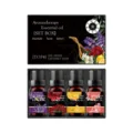 4-Bottle Aromatherapy Essential Oil Set Lavender Rose Orange Peach 10ml Fragrance Gift Box - Lavender Rose Sweet Orange Peach