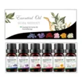 Essentiele olie set 6 flesjes 10ml bloemengeur aromatherapie set voor luchtbevochtiger diffuser - Blauwe Klokjes, Lavendel, Roos, Kersenbloesem, Osmanthus, Kamille