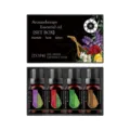 4 Bottles Essential Oil Set Aromatherapy Plant Fragrance 10ml Gift Box for Humidifier - Lavender Cherry Tea Tree Sandalwood