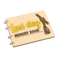 Wooden graduation memory book album cover close-up detail, handcrafted natural wood craft. - Style 5