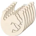 Bois fer à cheval tête de cheval découpe DIY artisanat pendentif décoration suspendue - Style 01 (48 Pièces/Paquet) / 8.3x9x0.25cm