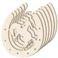 Découpes en bois en forme de fer à cheval bricolage cowboy cheval ornements suspendus - Style 03 (48 Pièces/Paquet) / 8.3x9x0.25cm