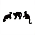 Halloween chat noir décoration de cadre de porte en bois silhouette d'animal mignon - Ensemble 3 pièces chat noir / Épaisseur 0.2cm / Noir