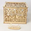DIY wooden wedding card box with hollow bird design and matching cards sign for party decor - JM01369 Large Box