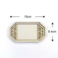 Cadre de broderie creux en bois style chinois accessoire aimant de réfrigérateur 15x8cm - Fenêtre Ancienne 15*8.4cm (Lot de 3)