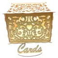 Wooden wedding card box with cards sign, hollow DIY gift card box for party decoration. - JM01774 Large Box