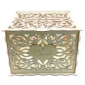 Wooden wedding card box with hollow carved heart design, perfect for party celebrations. - JM01775 Large Box