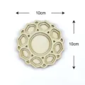 Pièce ronde en bois ajouré accessoire de bricolage DIY pour broderie aimant frigo 10cm - Style Ancien 3 (Lot de 3)