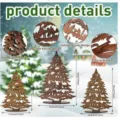 Houten kerstboom set van 3 kerststal holle tafeldecoratie bruine rustieke feestdag ornamenten - Koffiebruin, set van 3