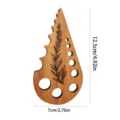 Wooden herb stripper kitchen tool, multi-hole vegetable leaf remover, size 12.5x7cm. - Style 1