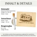 Set de regalo de madera con placa de contrachapado, cuerda de yute y tubo de vidrio. - Estilo 8