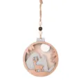Wooden Christmas ornament hanging pendant with elk and snow mountain design for tree decor - Style C