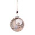 Wooden Christmas glowing elk hanging ornament, holiday tree decor pendant for home celebration. - Style D