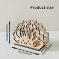 Houten lotus kaart houder voor kantoor desktop retro kaart bericht clip opbergdoos - Servettenhouder 2