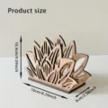 Houten lotus visitekaartjeshouder, vintage bureau kaartenstandaard voor op kantoor. - Servettenhouder 3