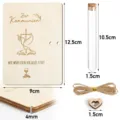 Wooden first communion gift set with glass test tube twine and card for boys and girls craft - Cross