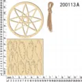 Wooden dream catcher DIY craft kit with hollow wood ring, feather shapes and hemp rope - Style A (1 Set)