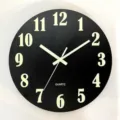 8 inch luminous wall clock black wooden silent clock glowing fluorescent timepiece - Matte Black Background - Regular Font - Luminous / 8 inch