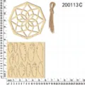 Wooden DIY dreamcatcher pendant set with feather cutouts and twine cord craft supply. - Style C (1 Set)