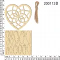 Wooden hollow dream catcher craft set with feather pieces and twine for DIY home decor. - Style D (1 Set)