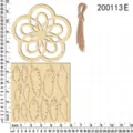 Wooden DIY dream catcher flower and feather craft pieces with jute twine for handmade art. - Style E (1 Set)