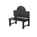 Miniature wooden chair dollhouse prop retro black micro landscape figurine base display stand - Black Style