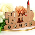 Placa portamonedas cumpleaños 59+ de madera diseño mano gracioso regalo fiesta deco - Mujeres de 60 años