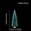 Vista dettagliata del mini albero di Natale in sisal con chiare dimensioni precise. - 25cm / Blu Pavone