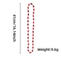 Red star bead necklace for party decoration, electroplated plastic chain, 41cm long 9.6g - Star Style / Red