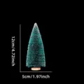 Mini albero di Natale con neve finta spazzola decorazione da tavola festiva 12cm - 12cm / Blu Pavone