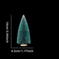 Mini albero di natale decorazione tavola piccolo abete sisal innevato con base legno 10cm - 10cm / Blu Pavone