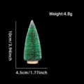 Mini Albero di Natale Neve Artificiale Aghi di Pino Decorazione Tavolo 10cm - 10cm / Verde erba