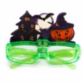 Halloween LED flashing glasses party props pumpkin witch hat novelty light up eyewear. - Glowing Frame / Castle Moon Pumpkin