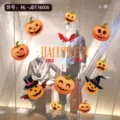 Halloween static window stickers colorful cartoon pumpkin decals for holiday party decor - Cartoon Pumpkin Letters Style (HL-JDT16-006)