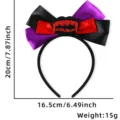 Halloween vampier strik haarband schattige kostuum feest haarhoepel zwart rood paars accessoires - Bloederige Tanden Stijl