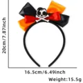 Halloween strik haarband met schedel decoratie, zwart en oranje feestelijk haaraccessoire. - Skelet Piraat Stijl