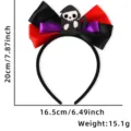 Diadema de Halloween con lazo multicolor y diseño de calavera, accesorio de fiesta. - Estilo Guadaña de Segador
