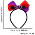 Diadema de Halloween con lazo colorido y diseño Boo brillante para accesorios de disfraces de fiesta - Estilo Letra BOO