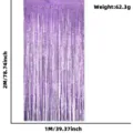 Purple star tinsel fringe curtain for party and wedding background decoration 2m x 1m. - Purple Matte Gold Star / 1m*2m