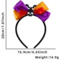 Halloween lazo diadema calavera negra murciélago accesorio para el pelo 20cm - Estilo Murciélago Esqueleto