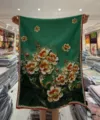 Detailed view of traditional Chinese style vintage floral printed long scarf shawl for women. - Style-20