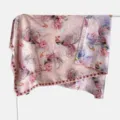 Vintage Chinese style 140cm large silk scarf with phoenix and peony print elegant shawl wrap - Double-Sided Fabric - B08