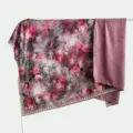 Vintage 140cm silk large square scarf with retro floral print and elegant handmade edges. - Double-Sided Fabric - B21