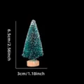 Mini albero di natale decorazione tavola pino neve sisal artificiale 6.5cm 3cm - 6.5CM / Blu Pavone